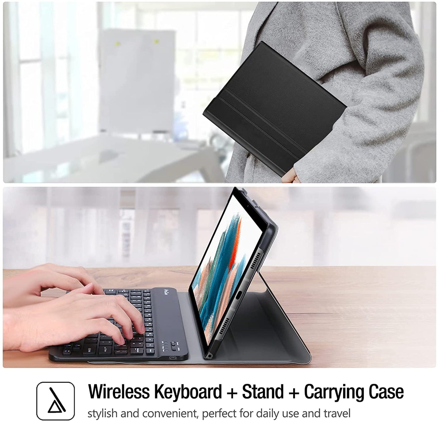 Galaxy Tab A8 10.5 2022 X200/ X205/ X207 Lightweight Case with Detachable Wireless Keyboard| Yapears
