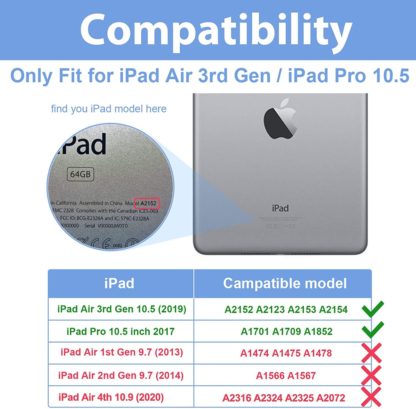 iPad Air 3rd Gen 10.5" 2019 / iPad Pro 10.5" 2017 Heavy Duty Case | Yapears