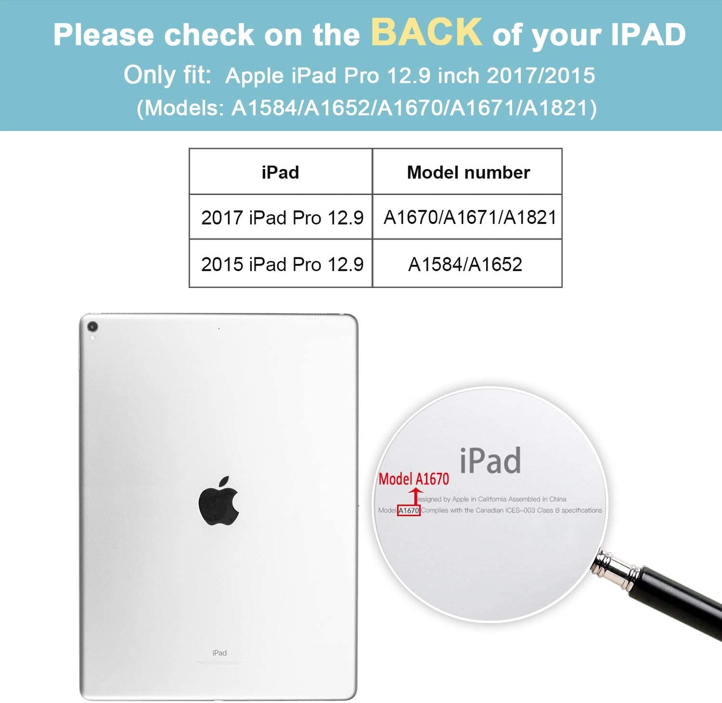 iPad Pro 12.9" 1st Gen 2015 / 2nd Gen 2017 Snug Fit Folio Case | Yapears